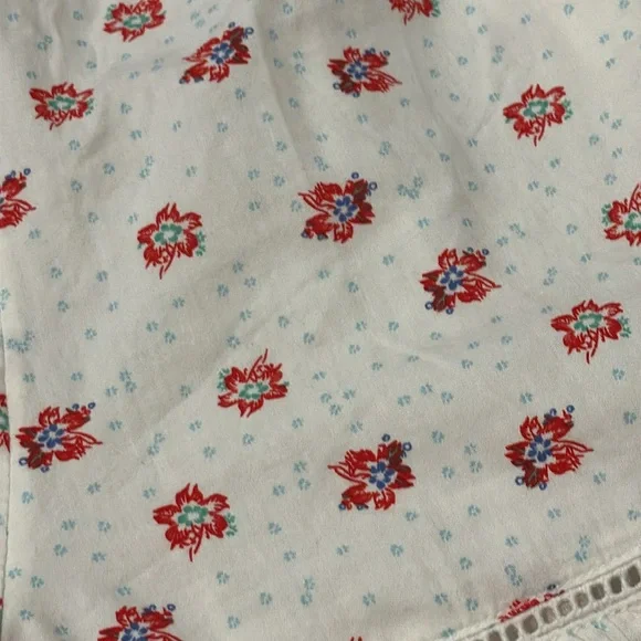 Free People Cambridge Floral Print drawstring Ruffle Trim Women Shorts Sz L - Picture 5 of 7